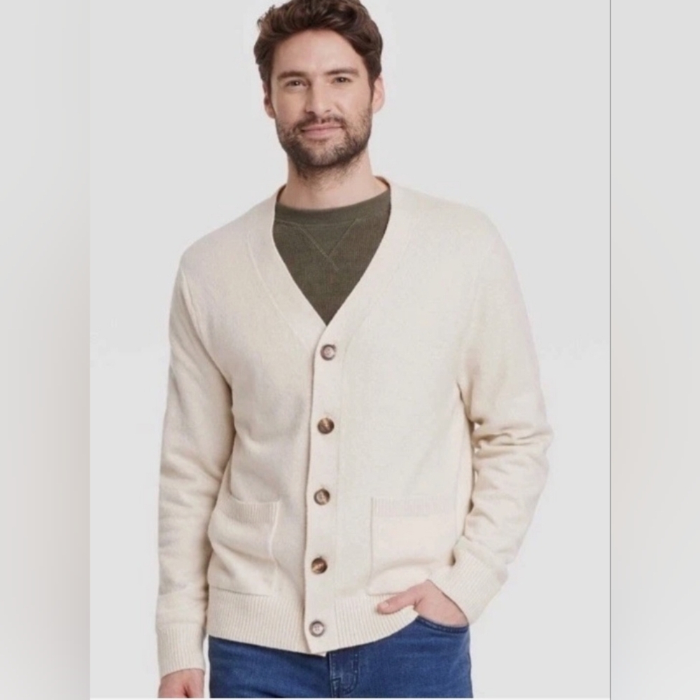 Goodfellow & Co Men's Cream Cardigan Sweater
